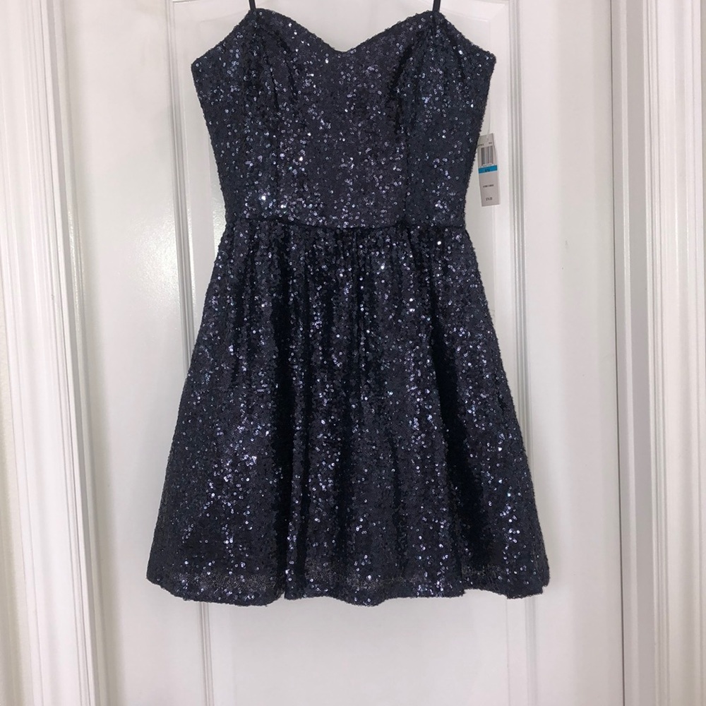 Strapless Sparkly Sequin Dress